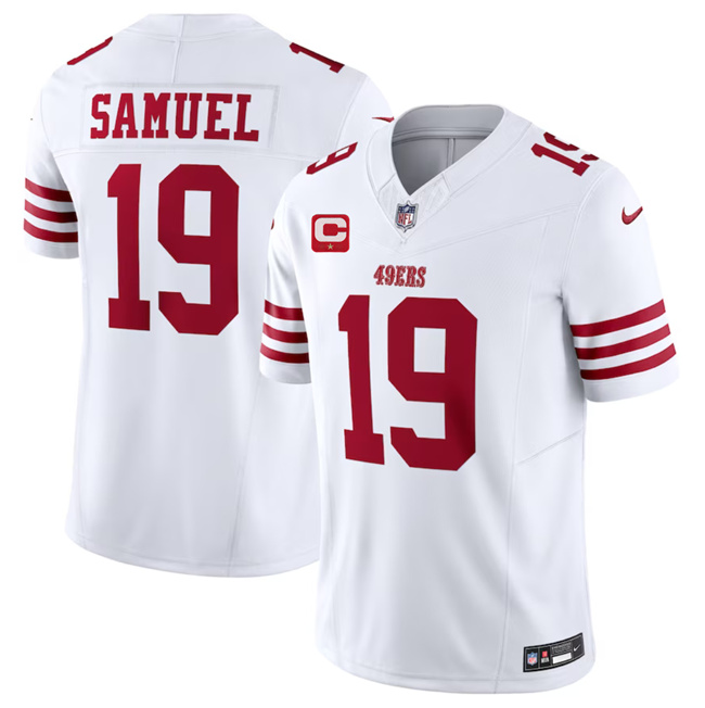 Men's San Francisco 49ers #19 Deebo Samuel White 2023 F.U.S.E. With 1-Star C Patch Vapor Untouchable Limited Football Stitched Jersey